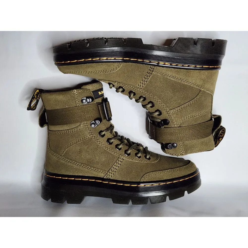 Dr. Martens Combs Tech Suede Boots Women’s 6 DMS Olive